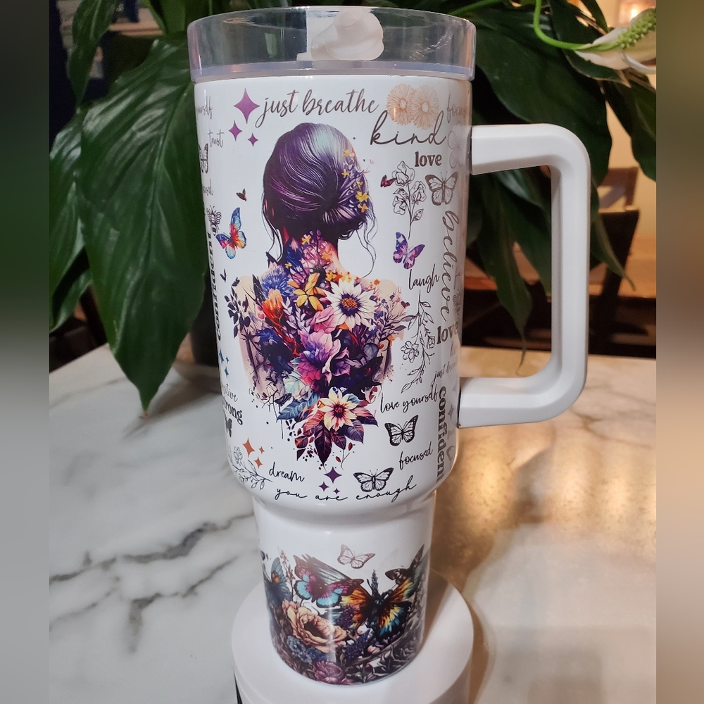 You Are Enough Motivational 40oz Traveler Tumbler 💜sale
